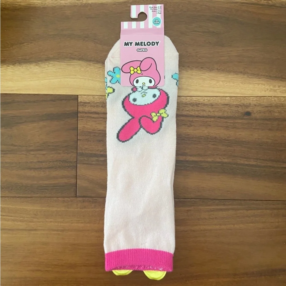 My Melody Capris Socks Sanrio 3D Bow Pink Hello Kitty New NIP 2023 One Size Adul